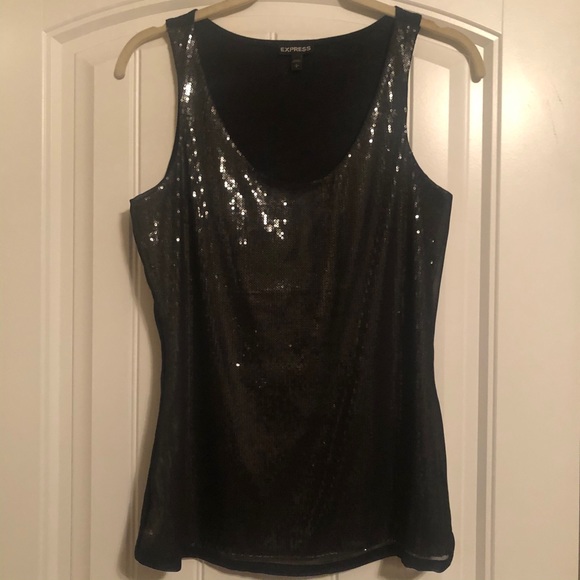 Express Tops - Express Women’s Black Sequins Tank Top Express Tops - Express Women’s Black Sequins Tank Top